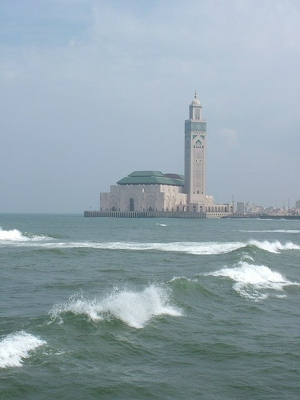 Casablanca 004 - Mosquee Hassan II avec ocean - Maroc