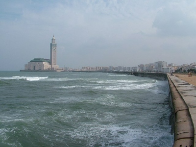 Casablanca 005 - Mosquee Hassan II avec ocean - Maroc