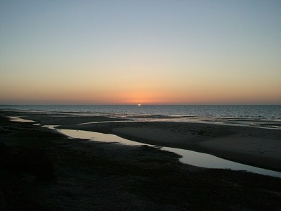 Banc d Arguin 128 - Couche de soleil sur ocean - Mauritanie