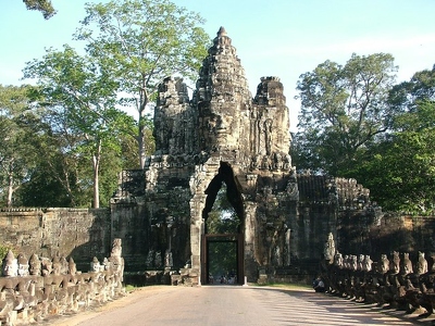 Angkor - 080 - Porte sud de Angkor thom - Porte - Cambodge