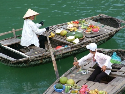 Baie d Along - 208 - Marche sur bateau - Vietnam