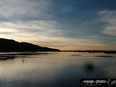 paysage-Perou-Titicaca- Couch  de soleil sur lac